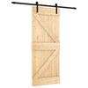 vidaXL Porta scorrevole Naturale e Nero 85 x 210 cm