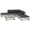 vidaXL Set Divani da Giardino 6 pz con Cuscini in Polyrattan Grigio
