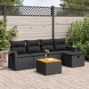 vidaXL Set Divano da Giardino 6 pz con Cuscini Nero in Polyrattan