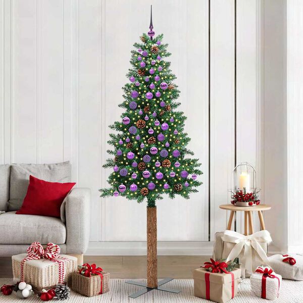 vidaXL Albero di Natale snodato con 300 LED con supporto Verde 210 cm