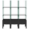 vidaXL Fioriera da Giardino con Traliccio Nera 120x40x142,5 cm in PP
