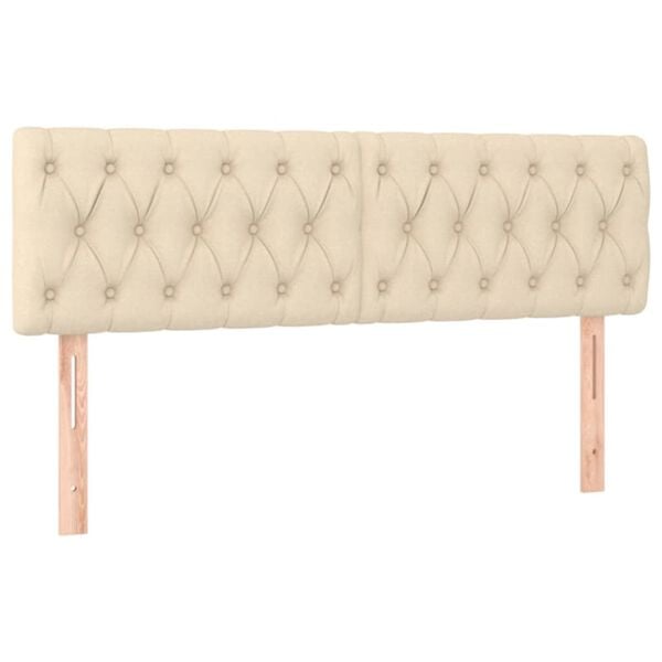 vidaXL Testiera 2 pz Crema 80 x 7 x 78/88 cm in Tessuto