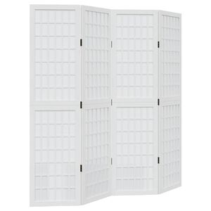 vidaXL Divisorio Ambienti 4Pannelli Bianco Legno Massello di Paulownia