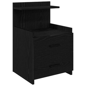 vidaXL Comodino con 2 cassetti Nero 40x36,5x62 cm