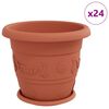 vidaXL Vasi per Piante 24 pz Rosso Mattone &Oslash; 34 x 28 cm Plastica