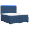 vidaXL Letto Box Spring LED con Materasso Blu 200 x 200 cm Tessuto