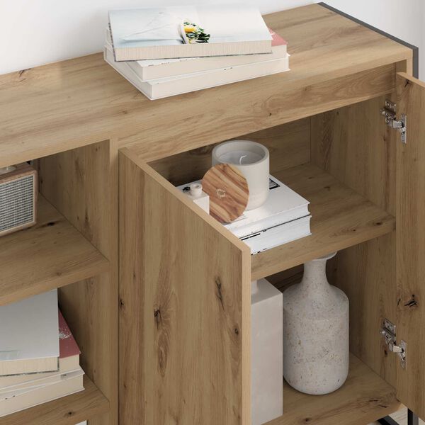 vidaXL Mobile laterale Rovere Artigianale 96.5 x 30 x 75 cm