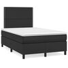 vidaXL Giroletto a Molle con Materasso Nero 120x200 cm in Similpelle