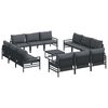 vidaXL Set Divano da Giardino 13 pz Nero Acciaio