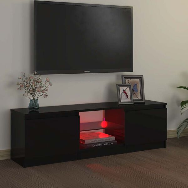 vidaXL Mobile Porta TV con Luci LED Nero 120x30x36 cm