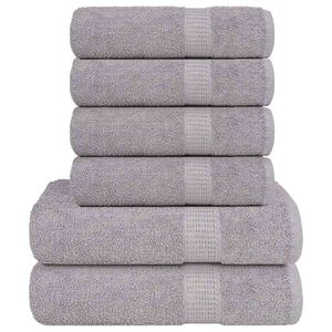 vidaXL Set di asciugamani 6 pezzi FROGN Grigio 360 g/m&sup2;