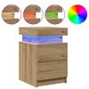 vidaXL Comodini con LED 2pz Rovere Artigianale 40x30x40 cm Truciolato