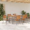 vidaXL Set da Pranzo per Giardino 7 pcs Grigio e Marrone polyrattan