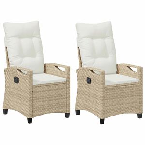 vidaXL Sedia da Giardino 2 pz Beige e Crema Acciaio e Poliestere