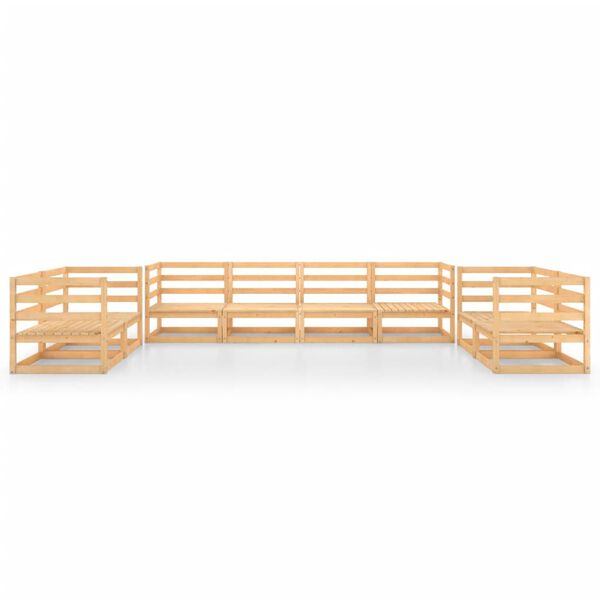 vidaXL Set Divani da Giardino 8 pz in Legno Massello di Pino