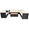 vidaXL Set Divani da Giardino 6 pz con Cuscini in Polyrattan Nero