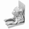 vidaXL Fermalibri 2 pz Argento 12 x 15 x 18 cm Alluminio