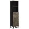 vidaXL Mobile da Bagno Nero 38x33x160 cm in Legno Massello di Mango