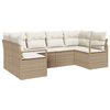 vidaXL Set Divano da Giardino 6 pz Beige e Bianco polyrattan
