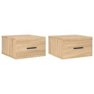vidaXL Comodini a Muro 2 pz Rovere Sonoma 35x35x20 cm