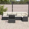 vidaXL Set Divano da Giardino con cuscino 7 pcs Nero Poly Rattan
