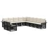 vidaXL Set Divano da Giardino 11 pz Nero polyrattan