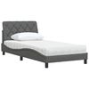 vidaXL Letto con Materasso Grigio Scuro 100x200 cm in Tessuto