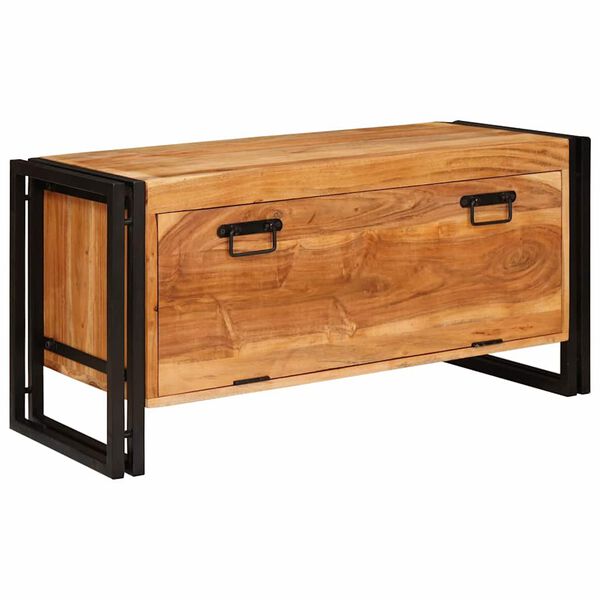 vidaXL Mobile per scarpe con porta Marrone Legno di Acacia Massello