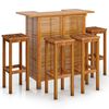vidaXL Set da Bar per Giardino 5 pz in Legno Massello di Acacia