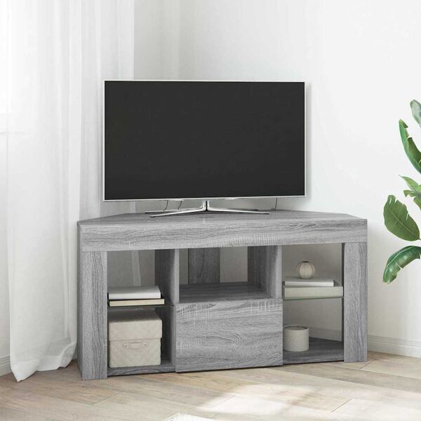 vidaXL Mobile TV LED Angolare Grigio Sonoma 106 x 40 x 50 cm