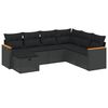 vidaXL Set Divani da Giardino con Cuscini 7pz Nero Polyrattan