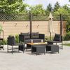 vidaXL Set Divano da Giardino con cuscino 6 pcs Nero polyrattan