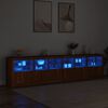 vidaXL Credenza con Luci LED Rovere Marrone 283x37x67 cm