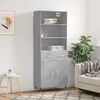 vidaXL Credenza Grigio Cemento 69,5x34x180 cm in Legno Multistrato