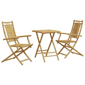 vidaXL Set da Bistr&ograve; 3 pz in Bamb&ugrave;