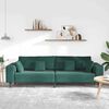 vidaXL Divano con cuscino Verde Scuro 250 x 77 x 76 cm Velluto