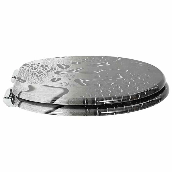 vidaXL Sedile per toilette con chiusura morbida Grigio 44 x 38 cm