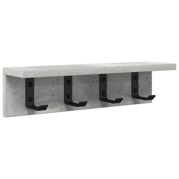vidaXL Appendiabiti a muro Grigio cemento 40 x 10,5 x 10,5 cm