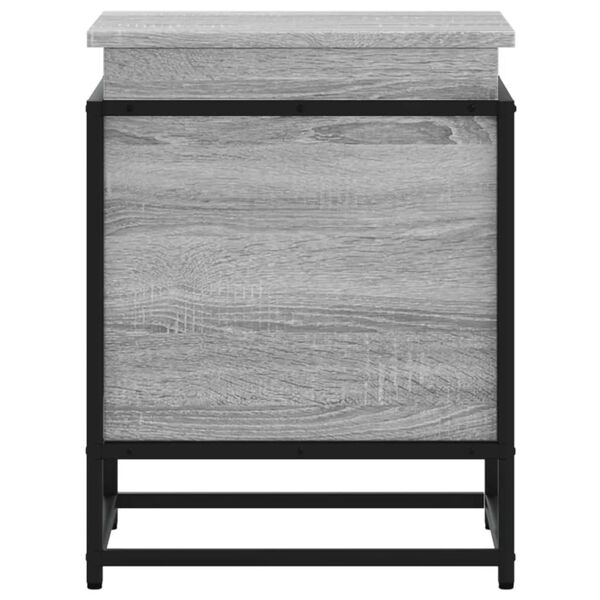 vidaXL Contenitore con Coperchio Grigio Sonoma 40x40x51,5cm Truciolato