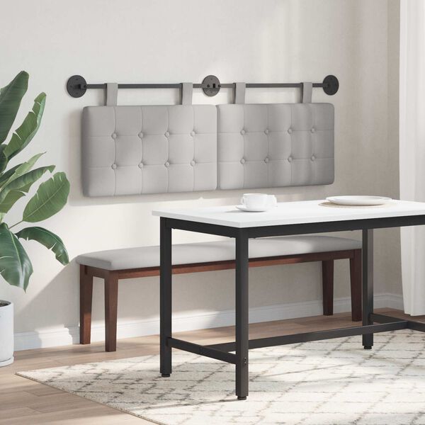 vidaXL Testata appesa Grigio Nuvola 130 x 55 x 5 cm Tessuto