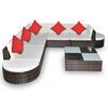 vidaXL Set Divani da Giardino 8 pz con Cuscini in Polyrattan Marrone