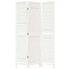 vidaXL Divisorio Ambienti 3Pannelli Bianco Legno Massello di Paulownia