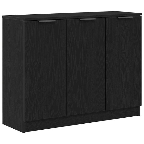 vidaXL Credenza Rovere Nero 90,5 x 30 x 70 cm Legno multistrato