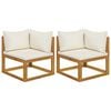 vidaXL Divani Angolari Modulari 2pz con Cuscini Legno Massello Acacia