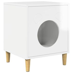 vidaXL Casa per Gatti Bianco Lucido 42,5 x 40 x 53 cm