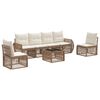 vidaXL Set Divano da Giardino 7 pcs Beige e Bianco Crema polyrattan