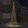vidaXL Albero di Natale LED con 555 LED Bianco caldo 500 cm Metallo