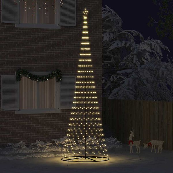 vidaXL Albero di Natale LED con 555 LED Bianco caldo 500 cm Metallo