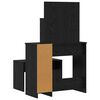 vidaXL Set Tavolo da Trucco LED 2 pcs Rovere Nero Legno multistrato