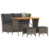 vidaXL Set da Pranzo da Giardino 4 pz con Cuscini in Polyrattan Grigio